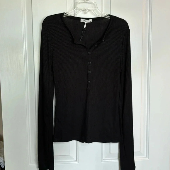 NWT RAG & BONE women’s The Knit Rib Henley in black size small - Picture 1 of 8